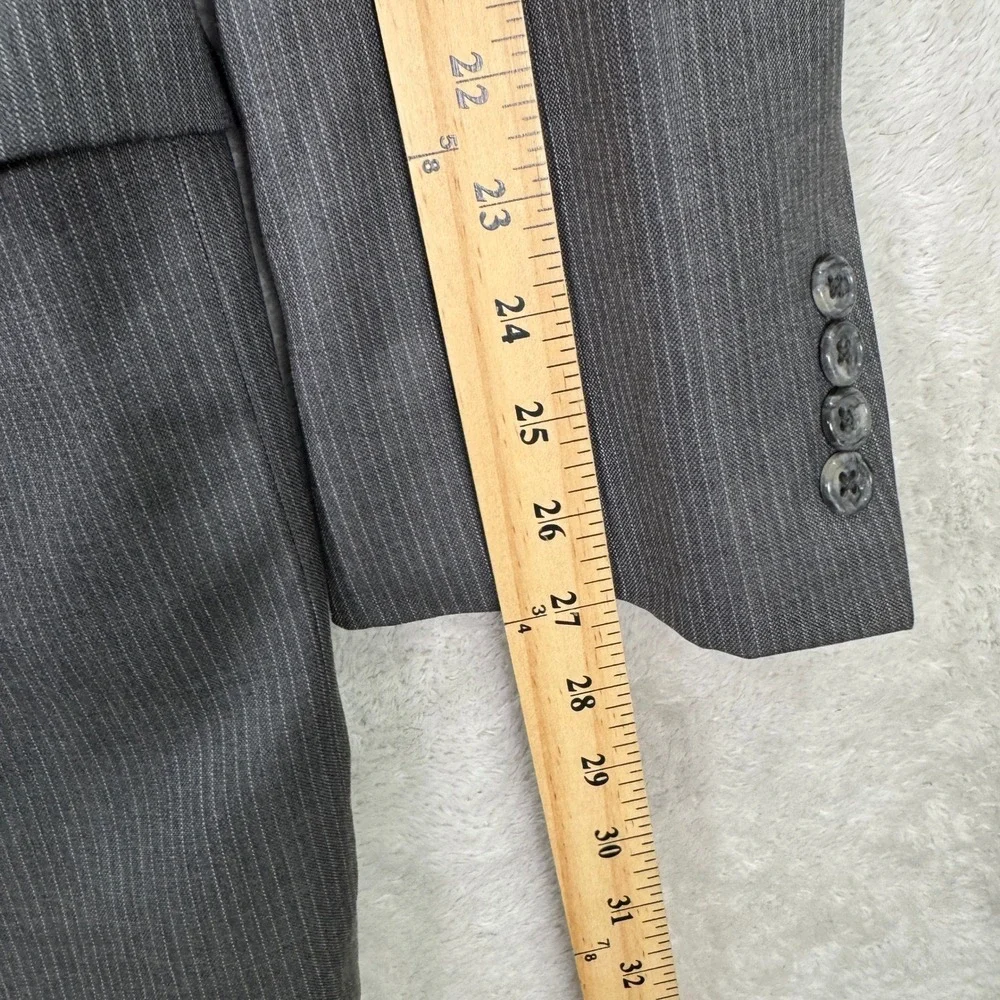 Jos A Bank Signature Collection Mens 48XL Gray Pinstripe Wool Silk Suit 38x36 - Picture 8 of 16